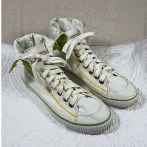 True Religion x Converse Men 12 White Green High Top Y2K Skater Casual Sneakers